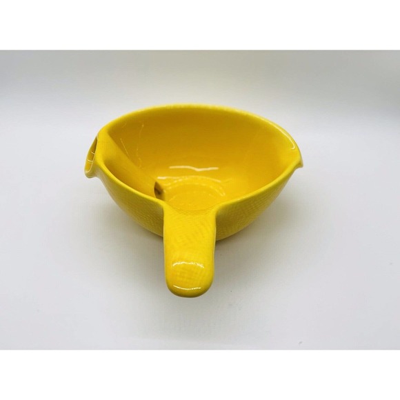 Vtg 1950's MCM Cardinal China Co USA Art Pottery Yellow Lemon Shaped Pourer - Picture 7 of 10